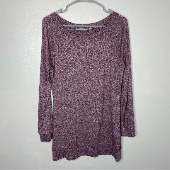 Athleta Luxe Pose Heathered Burgundy Tunic Top Medium - Picture 1 of 8